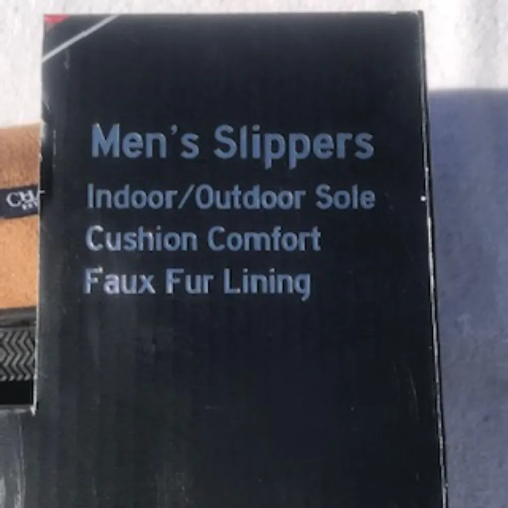 Size: 8 Faux Fur Lining Indoor/Outdoor Slippers . Chaps . New in Box